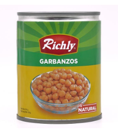 Garbanzos, Marca Richly, Lata 576 g