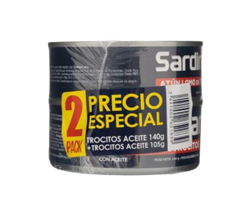 Atún Trocitos en Aceite  Sardimar  2pack 140g 
