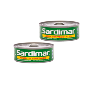 Atún Con Vegetales Sardimar  2pack 140g 
