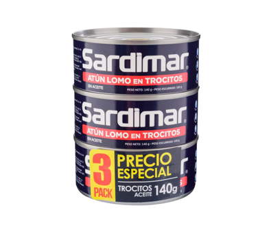 Atún Sardimar Trocitos en Aceite 3 Pack 140g