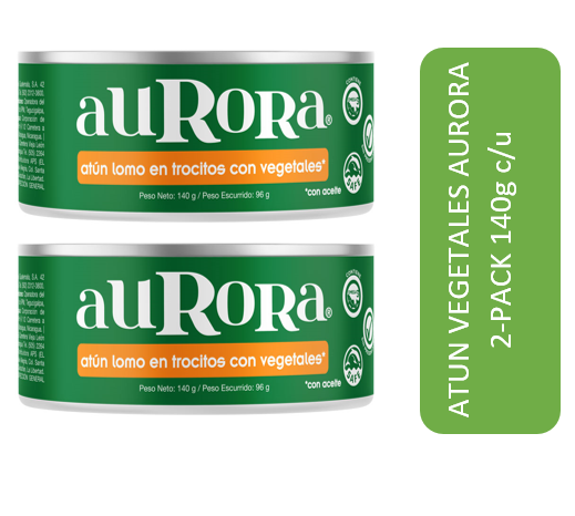 Atun con vegetales Aurora 2-pack 140g c/u