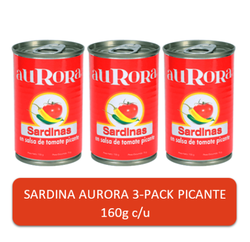 Sardina Tomate Picante Aurora 3-Pack 160g c/u