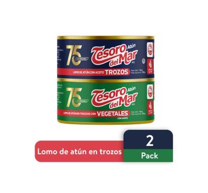 Atun 2 pack Tesoro del Mar Tracitos mas vegetales