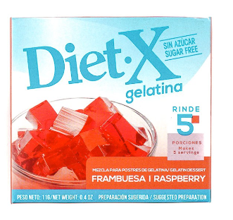 Gelatina Diet-X Sin Azúcar Sabor a Frambuesa 11g