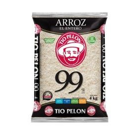 Arroz Tío Pelón 99%, Bolsa 4kg