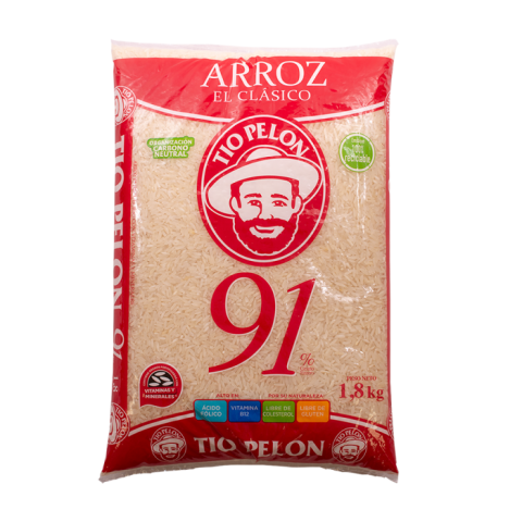 Arroz 91% Tío Pelon Rojo bolsa 1800g