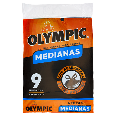 Bolsa P/ Basura Negra Mediana  Olympic 9u