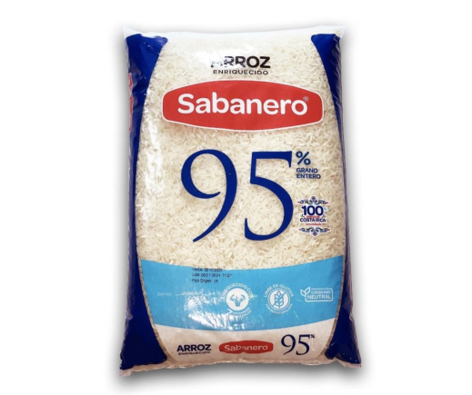 Arroz 95%, Marca Sabanero Bolsa 1800g