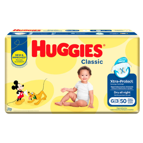 Pañal Huggies Classic G3 50 unidades  9 a 12.5kg