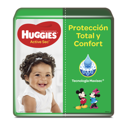 Pañal Huggies Active Sec Verde G 32 Unidades