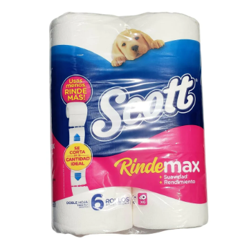 Papel Higiénico Rindemax Scott Hoja Dob e6 rollos 