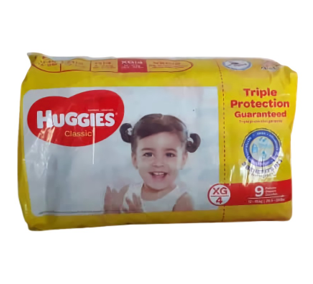 Pañal huggies clasic amarillo XG 9unid