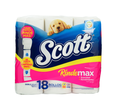 PAPEL HGIENICO SCOTT RINDEMAX 18 ROLLOS