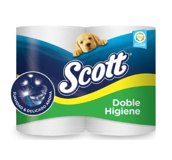 PAPEL HIGIENICO SCOTT DOBLE HIGIENE VERDE 4 ROLLOS PRECIO ESPECIAL