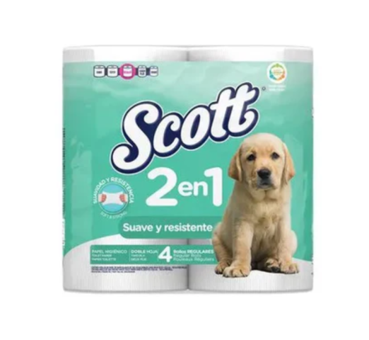 Papel higienico SCOTT 2en1 AQUA 4 rollos