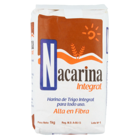 Harina de trigo Integral Nacarina Alta en Fibra 1Kg