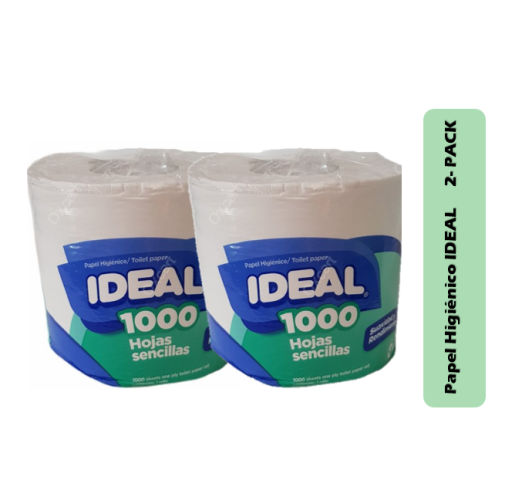 Papel Higienico Ideal 1000 Hojas 2 Rollos