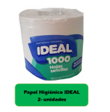 Papel Higienico Ideal 1000 Hojas 2 Rollos