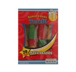 Conos Azucarados colores Torelli caja 120g 20 unid