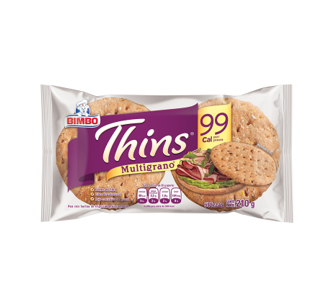 Pan de hamburguesa Integral Thins Bimbo Multigrano 210g