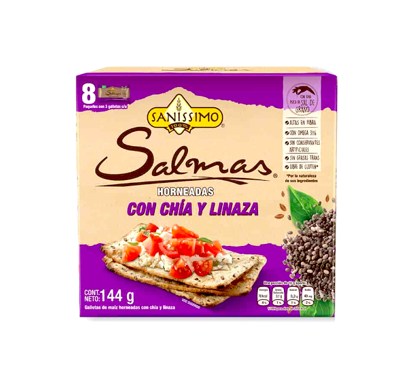 Galletas Horneadas Salmas chia-linCaja 144g  8unid