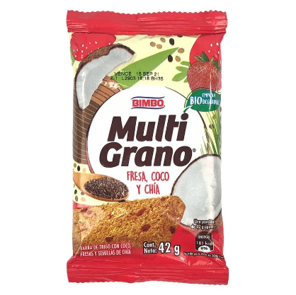 Barra Multigrano Fresa, Coco, Chia   Bimbo 42g
