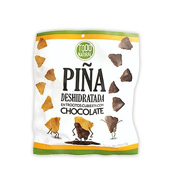 Piña Deshidratada TODO NATURAL 50 gr Cubierta Chocolate