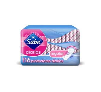 Protectores diarios largos 16 mas 4 gratis Marca Saba