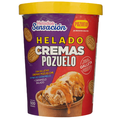 Helado Crema Pozuelo Sensación 500g 1/4 galón