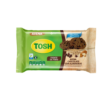 Galleta Tosh Avena Chocolate almendras 156 g