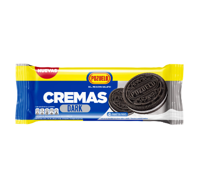 Galleta Crema Dark, Marca Pozuelo,Paq. 10 UNDS