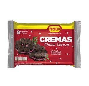 Galletas Cremas Sabor Choco Cereza, Pozuelo, 8 paq