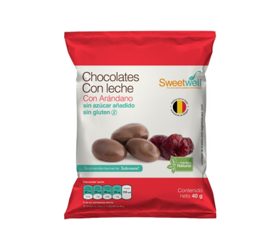 Chocolate de leche con arandanos sweetwell 40g