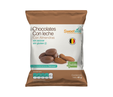 Chocolate de leche con Almendras Sweetwell 40g