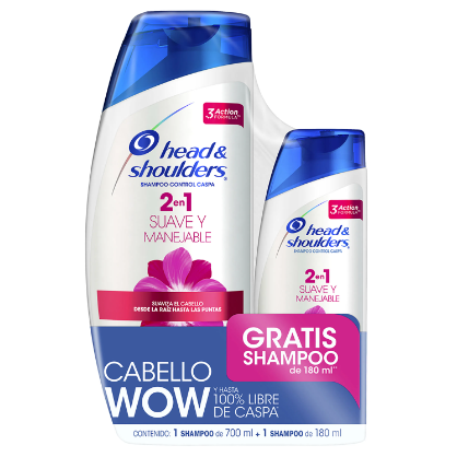 Shampoo Head and Shoulders 2 en 1 375mL + 180mL