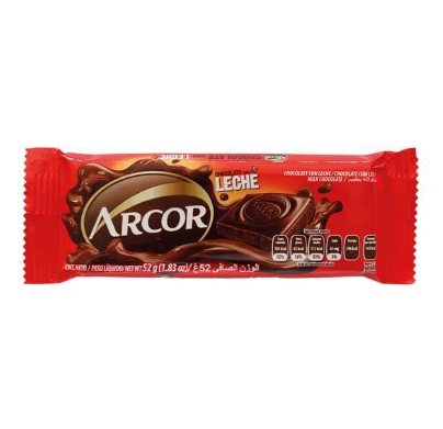 Barra Chocolate Leche  Arcor 52g