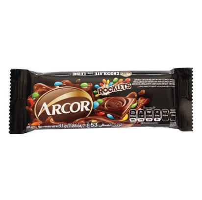 Barra Chocolate Leche Rocklets Arcor 53g