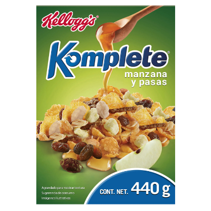 Cereal Komplete Manzana y Pasas 440g