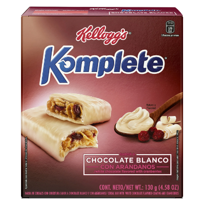 Barra de Cereal Komplete Chocolate Blanco 130g