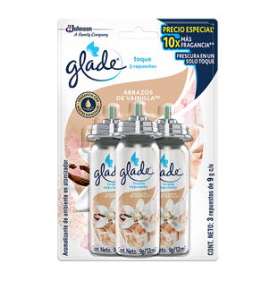 Aromatizante Glade Toque mágico Vainilla 3pack rep