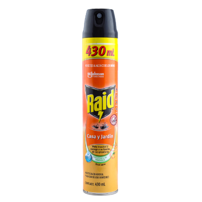 Insecticida Raid Casa y Jardin Naranja 430mL