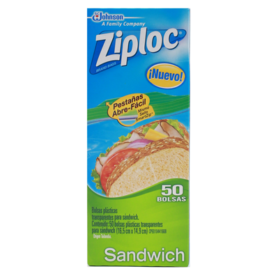 Bolsa Sandwich ziploc 50un 16.5x14.9cm