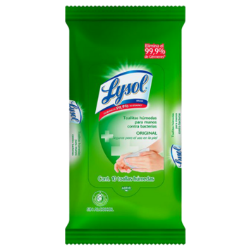 Toalla Desinfectante Lysol original empaque 10 uni