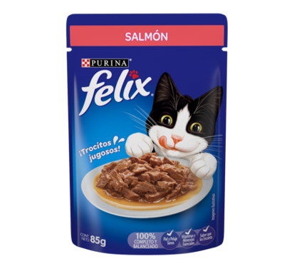 Alimento de Gato Trocitos Salmon Felix purina 85g