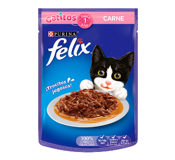 Alimento de Gato Trocitos carne Felix purina 85g