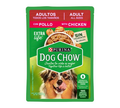 Alimento Dog Chow Pauche AD Pollo adulto sobre 100