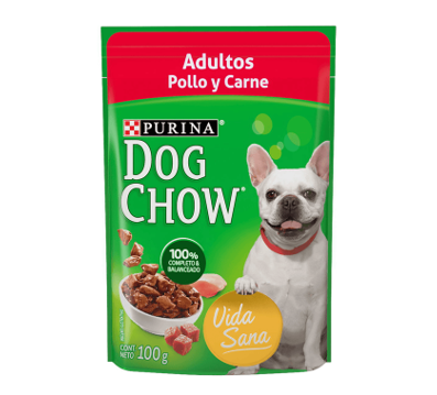 Alimento Dog Chow Pauche AD Pollo carne sobre 100g