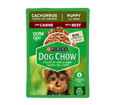 Alimento Dog Chow Pauche Cachorros Carne sobre 100