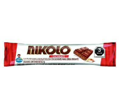 Chocolate Nikolo Barra  Cacahuate 21g