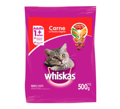 Alimento Gato Whiskas Carne 500g